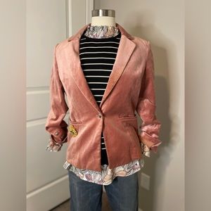 White House black market pink velvet blazer